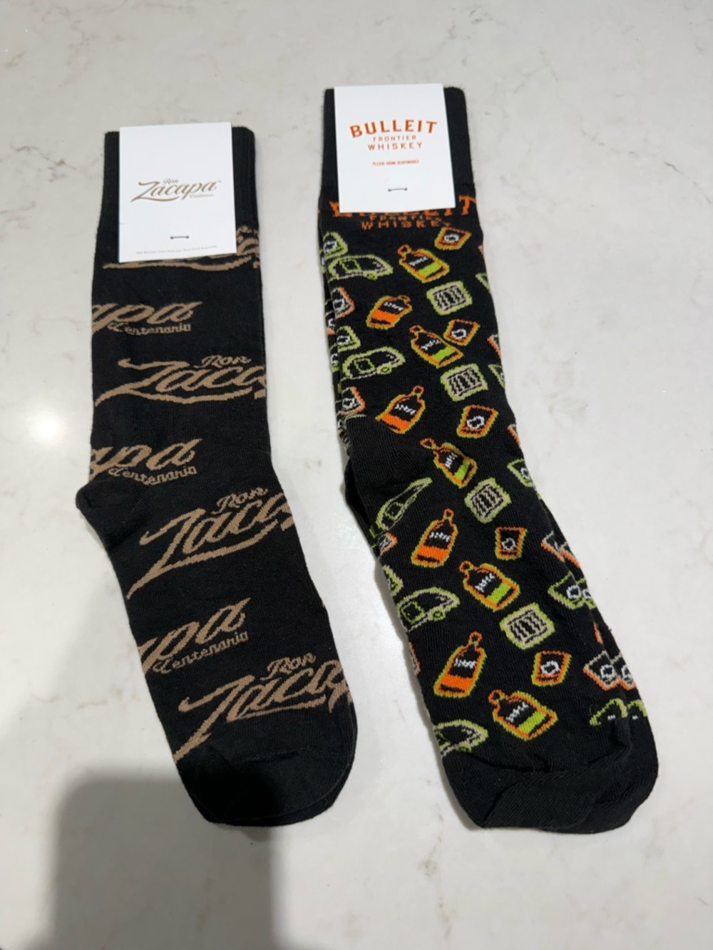 Ron Zacapa & Bulleit Black Branded Men's Crew Socks – Pack of 2